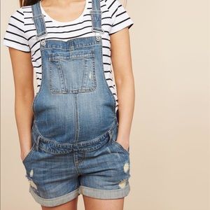 Maternity denim overalls